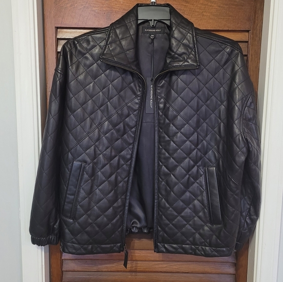 NWT Katherine Kelly Black Lamb Leather Jacket  Sz XS - Picture 5 of 16